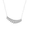 Crescent Graduating Pear Lab Diamond Fashion Necklace