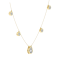 Opaline Pear & Round Lab Diamond Station Fashion Necklace