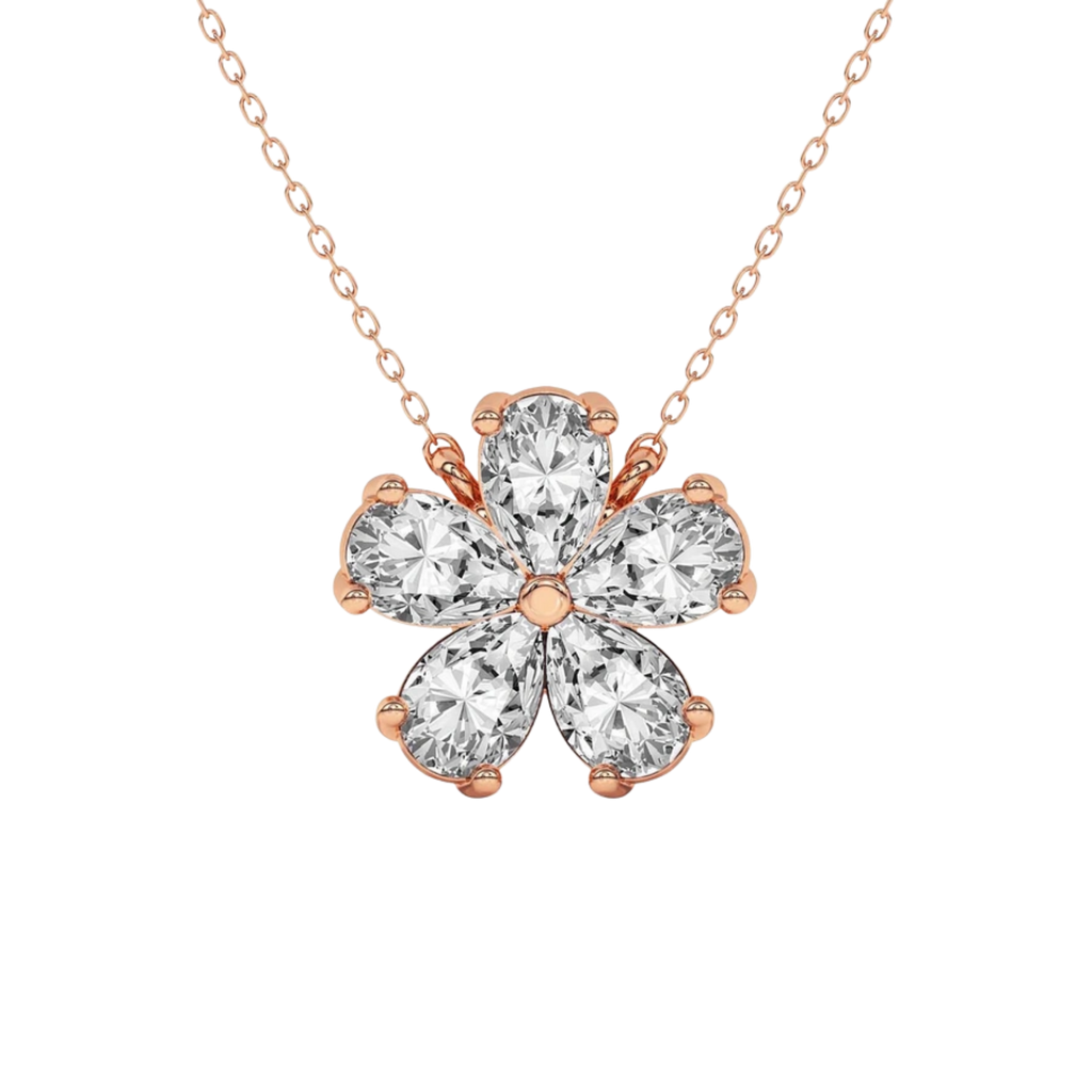 Pear Petal Lab Diamond Fashion Necklace