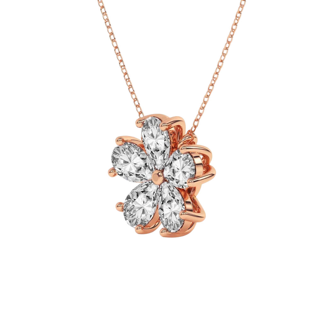 Pear Petal Lab Diamond Fashion Necklace