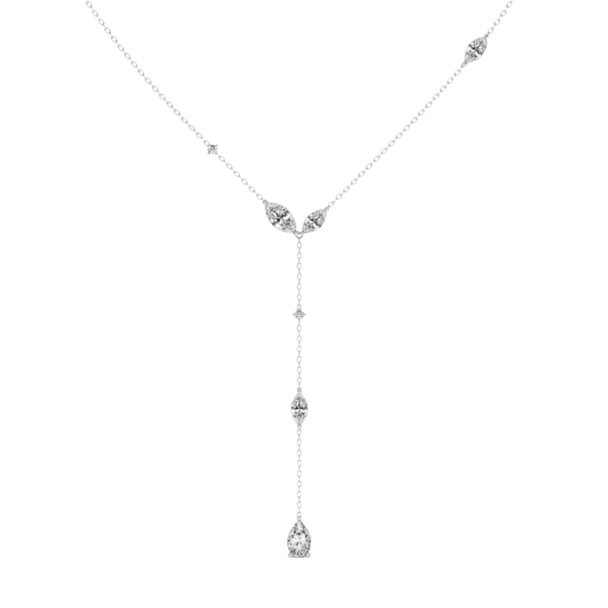 Promise Chain Lariat Lab Diamond Fashion Necklace