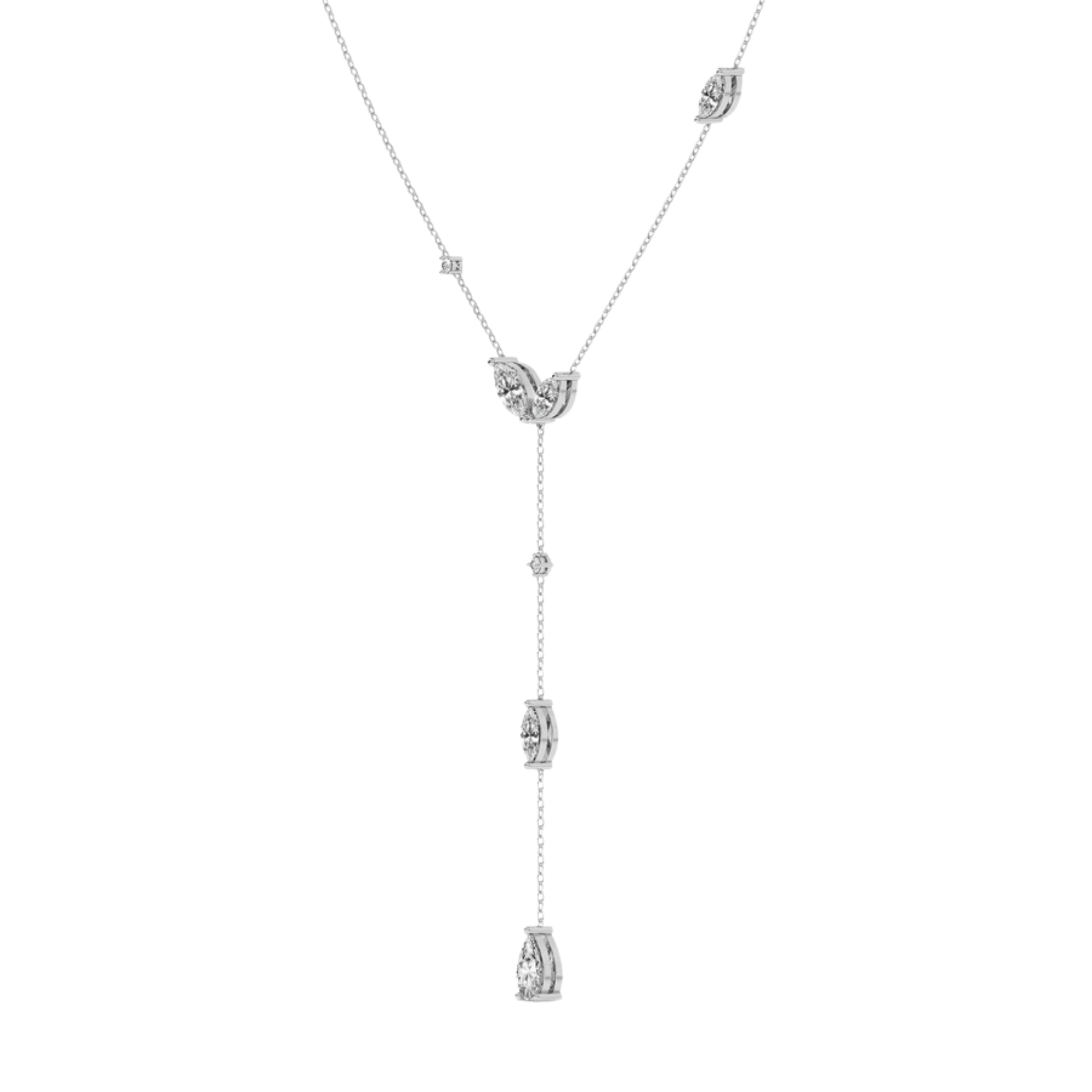 Promise Chain Lariat Lab Diamond Fashion Necklace