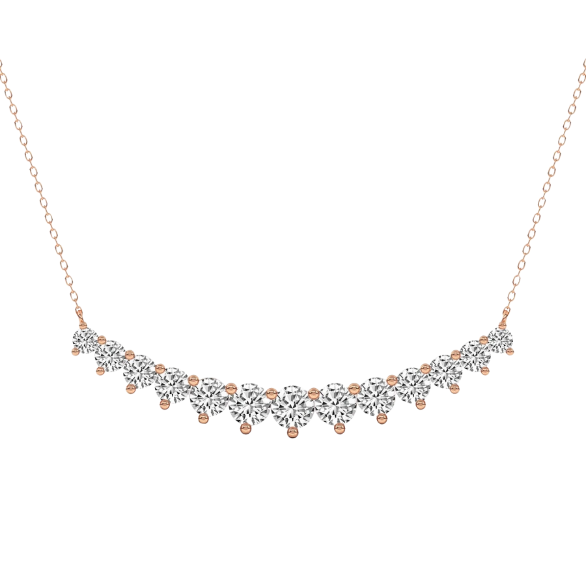 Veil of Venus Graduating Round Lab Diamond Fashion Necklace