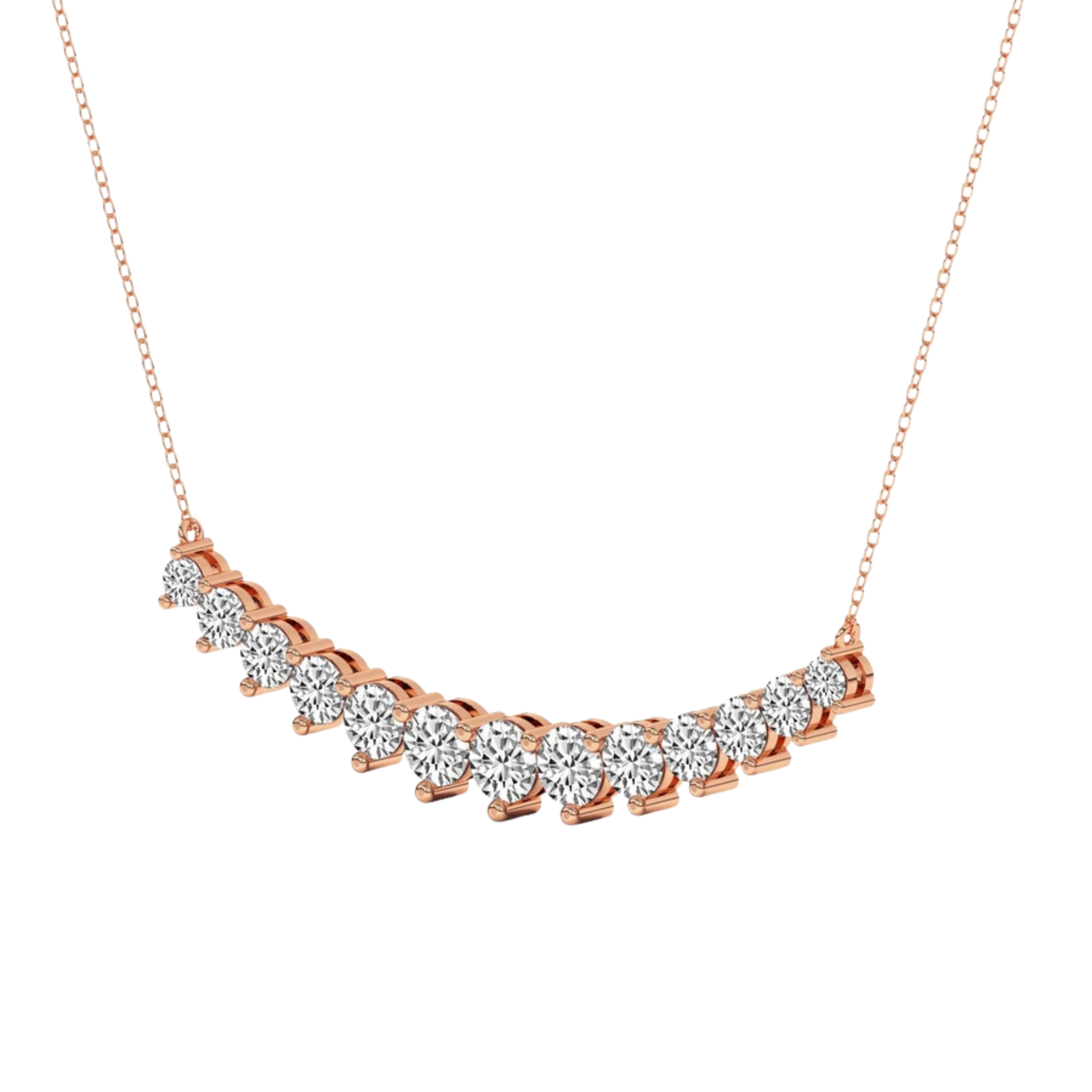 Veil of Venus Graduating Round Lab Diamond Fashion Necklace